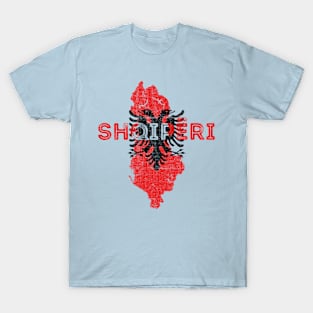 Albania Map Shape and Flag T-Shirt